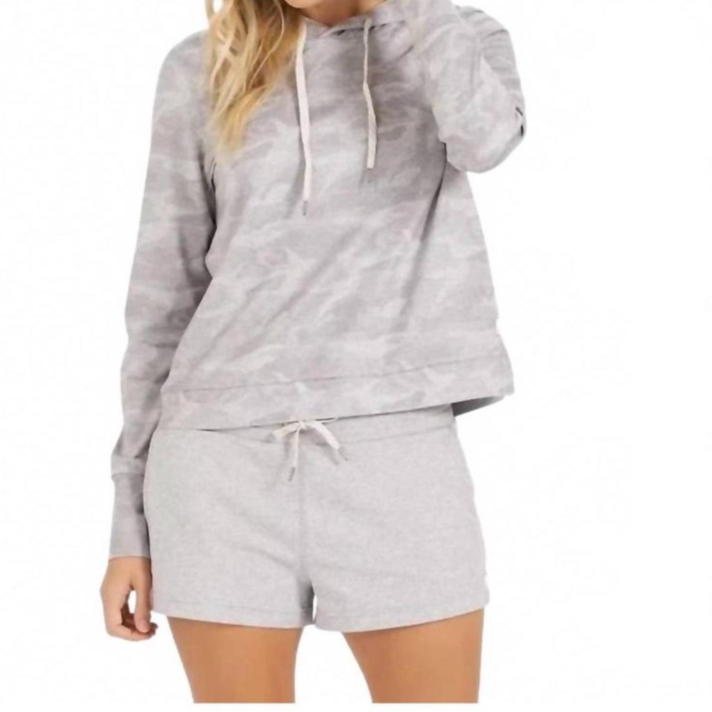 Vuori Halo Essential Hoodie Light Gray Camo - Women’s L